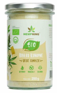 BIAŁKO KONOPNE VEGE COMPLEX BEZGLUTENOWE BIO 250 g - HEMPKING